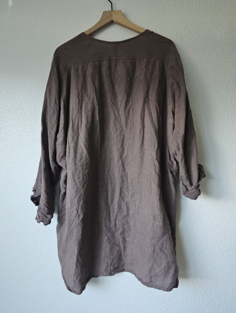 Notperfectlinen livorno oversized button down chocolate brown relaxed Large - Picture 5 of 7